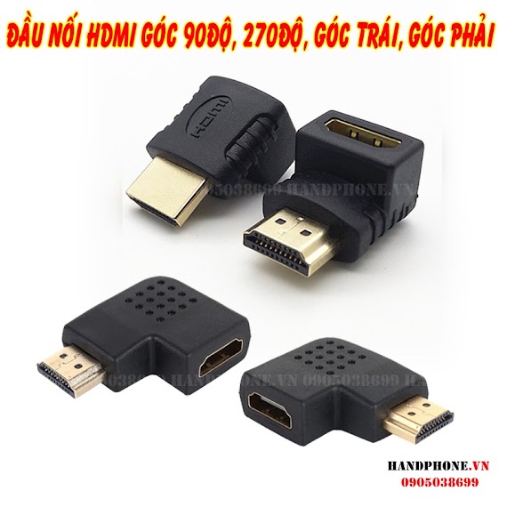 Đầu Nối Dài Cáp Hdmi Đầu Chuyển Hdmi Vuông Góc Chữ L (90 Độ, 270 Độ, Góc Trái, Góc Phải) Cho Máy Tính, Thiết Bị Âm Thanh