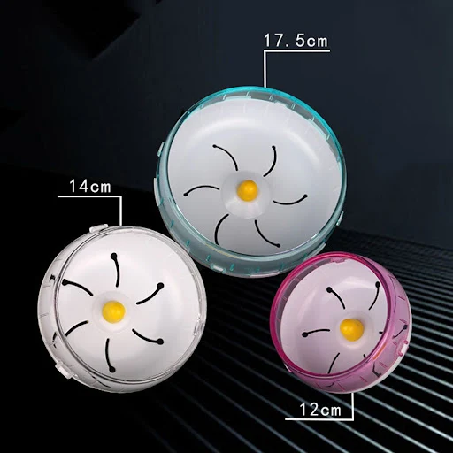 Silent Hamster Exercise Wheels Quiet Spinner Hamster Running Wheels for Cage Gerbils Mice Small Animals Toy Supplies 3 S