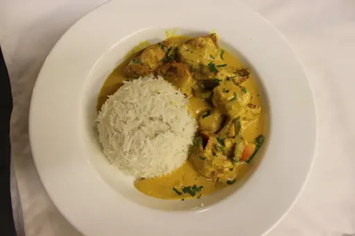 Mustard Fish Curry With Steamed Rice.