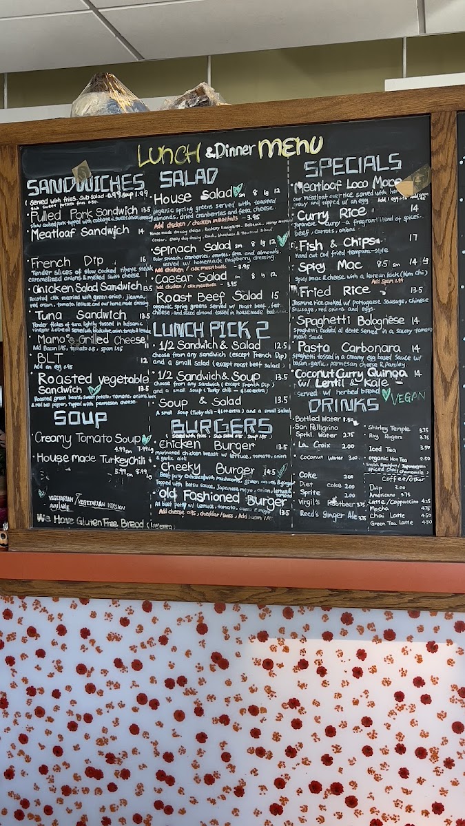 Lunch/Dinner menu