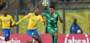 Jemondre Dickens, here with Thapelo Morena of Sundowns, is confident that his relegation-haunted team Baroka have what it takes to evade the chop.