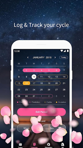 Period Calendar Rosa - Track Menstrual Cycle