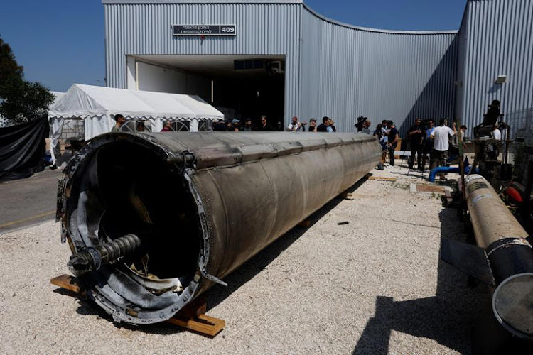 Israel's military displays what it says is an Iranian ballistic missile retrieved from the Dead Sea