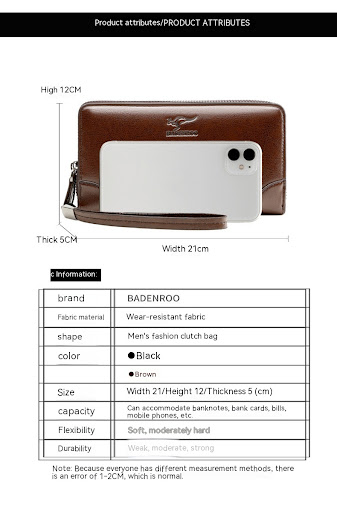 Title 1, Mens Double Zipper Handbag. Securely carry you...