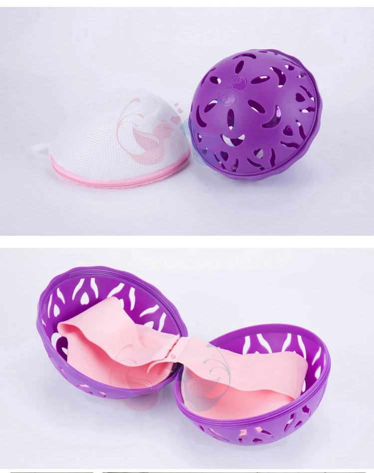 Bola de limpeza para sutiãs antideformação domésticos. Mantém a forma do sutiã e protege durante a lavagem.