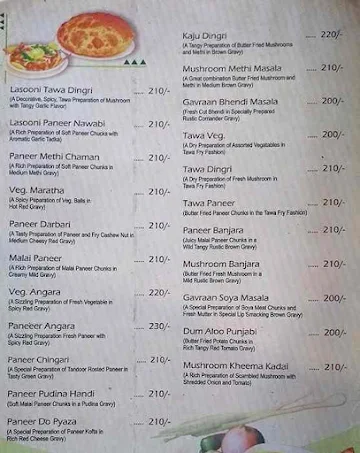 Sweekar Veg Restaurant menu 