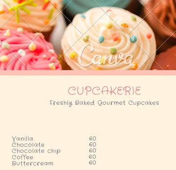 Cupcakerie menu 