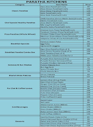 Paratha Kitchens menu 1