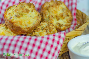 Keto Bacon &amp; Cheese Muffins (2g Carbs)