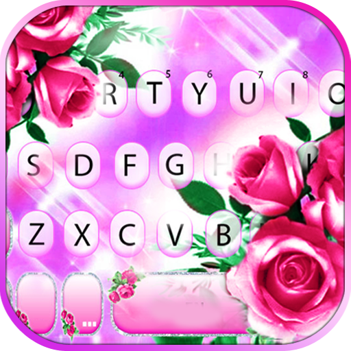 Pink Glamor Roses Keyboard Theme