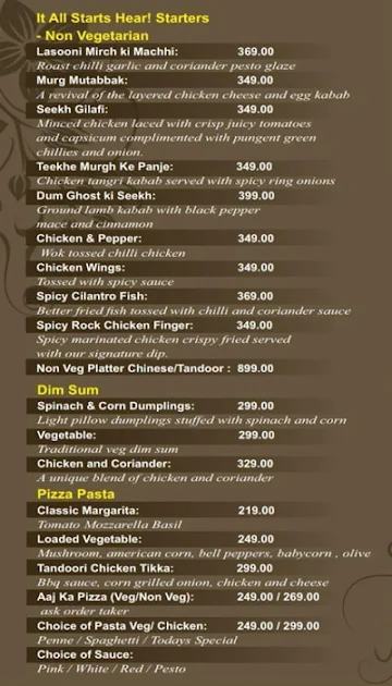 AU 79 - Resto Lounge Nagpur Adda menu 