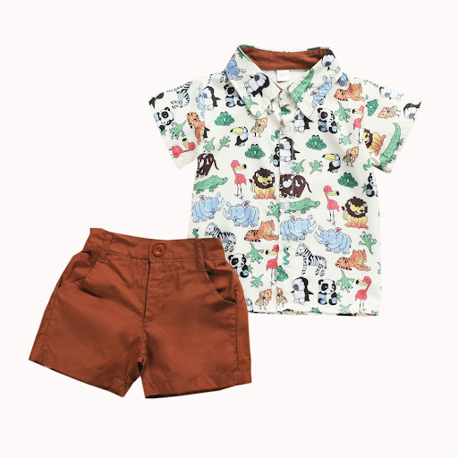Title 3, Animal print top with solid shorts – Effortless...