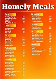 Homely Meals menu 1