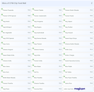 CFM-City Food Mall menu 