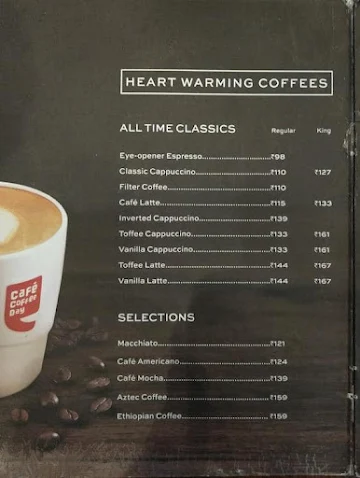 Cafe Coffee Day menu 