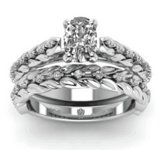 Exquisite openwork carved diamond couple rings set of 2. A symbol of eternal love, perfect for celebrating your special 