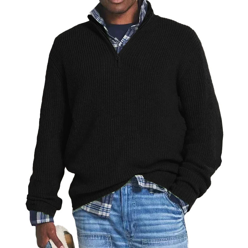 Suéter casual de hombre para otoño e invierno en acrílico, suave y cómodo, perfecto para uso diario, ideal para un look relajado y cálido.