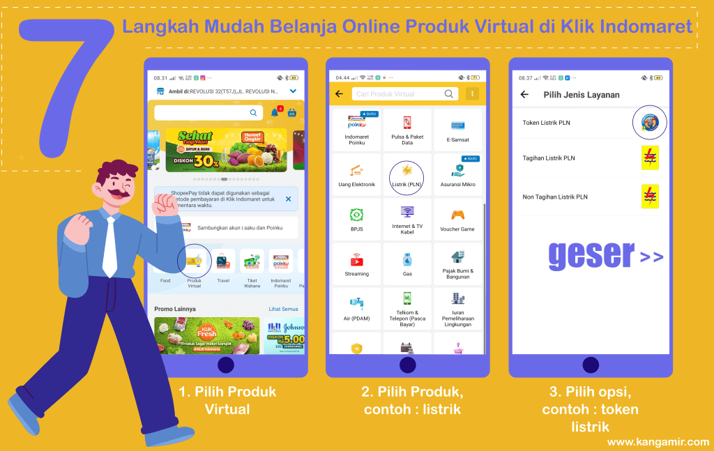 cara belanja produk virtual di klik indomaret