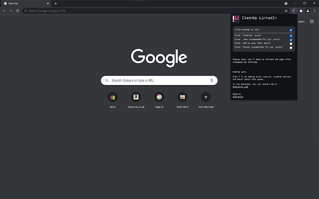 CleanUp LinkedIn chrome extension