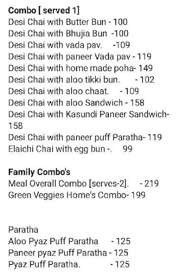 Mr Chai - Tea O'Clock menu 