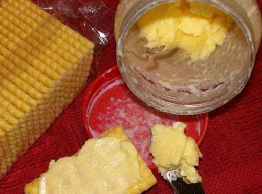 My homemade butter on crackers