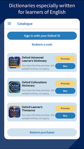 Screenshot Oxford Advanced Learner's Dict