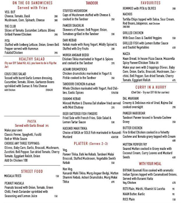 NABOBS Cafe and Pub menu 