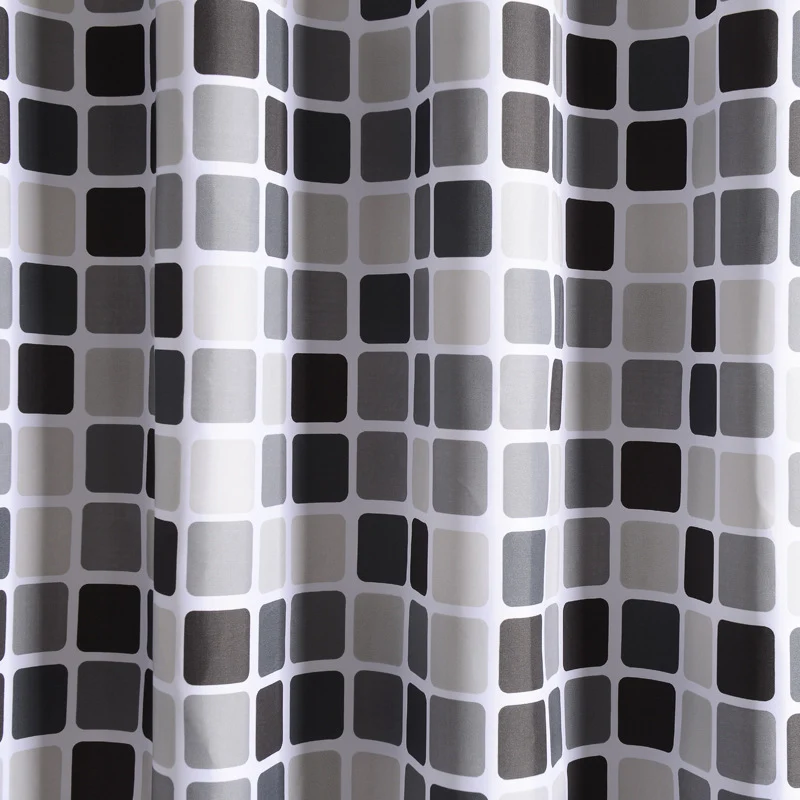 Cortina de ducha mosaico de tela de poliéster impermeable para baño, resistente al agua, moderna y decorativa para tu baño.