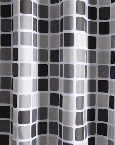 Rideau de douche mosaïque en tissu - 2