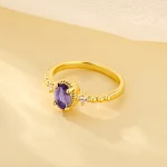 Amethyst Ring Golden