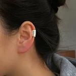 Silver Long Tube Ear Clip