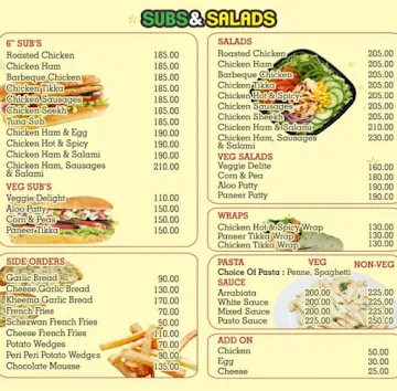 Subs&Salads menu 