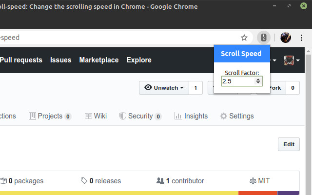 Scroll Speed chrome extension