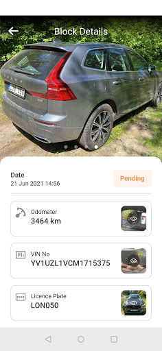 Screenshot carLogger: reward for car data