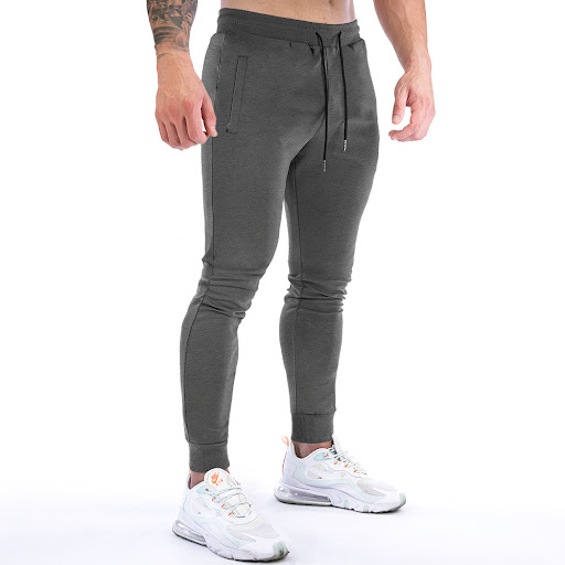 Title 2, Solid color zip pocket sports trousers for men ...