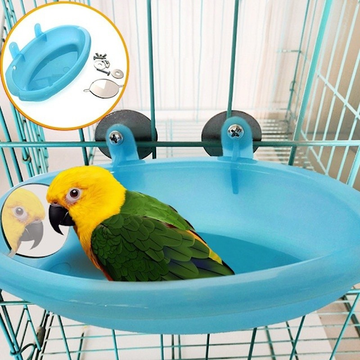 Pet Bird Bath Cage Parrot Bathtub With Mirror Bird Cage Accessories Shower Box Small Parrot Cage Pet Toys Birds Accesso