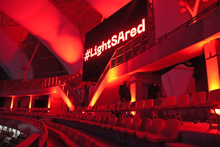 Nelson Mandela Bay Stadium was lit up in red on Wednesday night as part of the #LightSARed movement. Members of the live events and entertainment industry in the Bay took part in the nationwide campaign to highlight the plight of thousands of people in the sector who have been unable to work for the past five months of lockdown