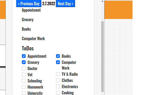 ToDo Checklist chrome extension