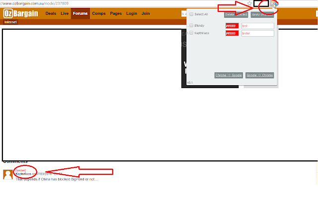 OZbargainer custom note chrome extension