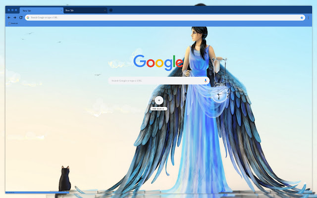 Girl angel with wings chrome extension