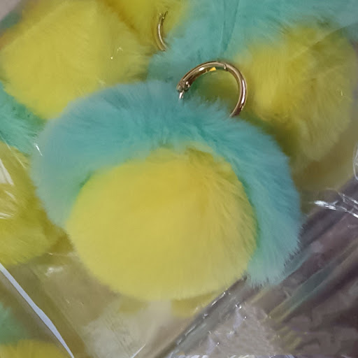 Title 6, Peach Rabbit Hair Peach Heart Pendant Keychain,...