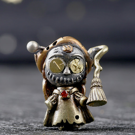 Title 2, Witch Bean Doll silver jewelry with retro perso...
