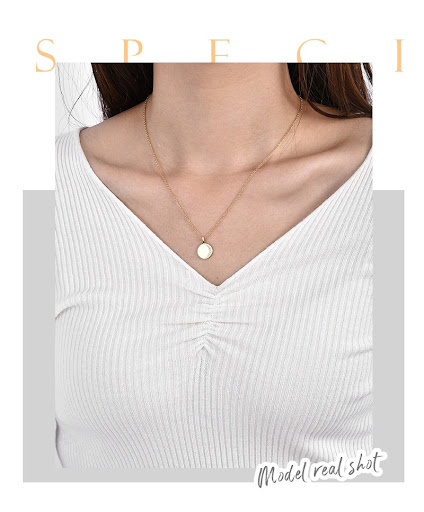 Title 5, Simple Womens Round Diamond Necklace, a timele...