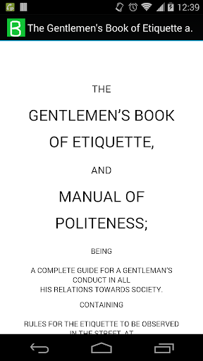 Gentlemen's Book of Etiquette