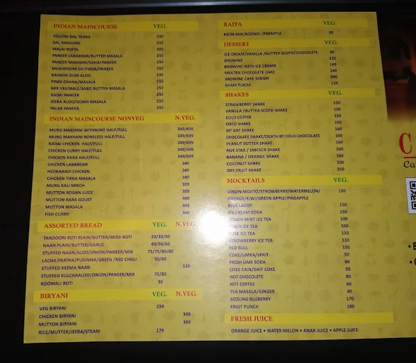 Club 44 menu 