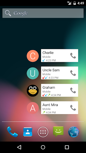 Call Log Widget