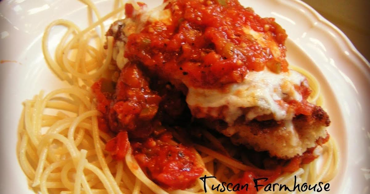 Tuscan Farmhouse Chicken Cutlets with Red Sauce | Just A Pinch Recipes