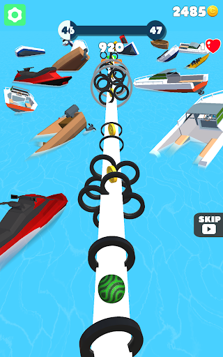 Through Rings: Rolling Ball 3D