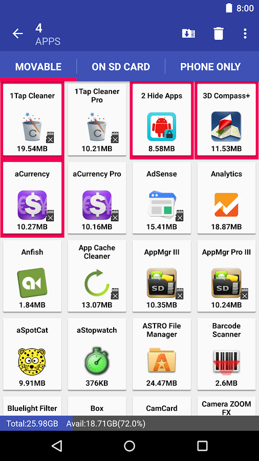   AppMgr Pro III (App 2 SD) – Capture d'écran 