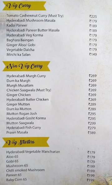 The Biryani Smoke House menu 